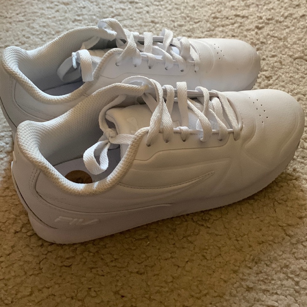 Fila white shoes, size 8 US